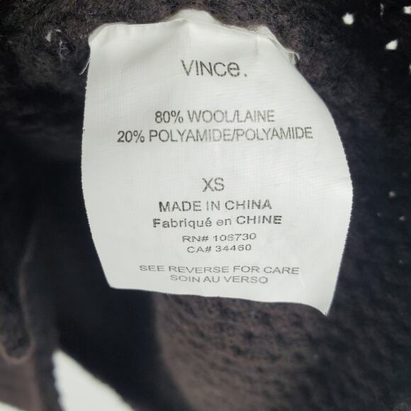 Vince Crochet Cable Knit Wool Sweater XS Chocolate Brown Top Minimalist Neutral - Picture 5 of 9